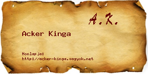 Acker Kinga névjegykártya